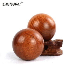 Planet Gates 2pcs Wood Fitness Ball 5cm Massage Ball Meditation Exercise Stress Relief Baoding Balls Relaxation Therapy Hand Grip