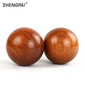 Planet Gates 2pcs Wood Fitness Ball 5cm Massage Ball Meditation Exercise Stress Relief Baoding Balls Relaxation Therapy Hand Grip