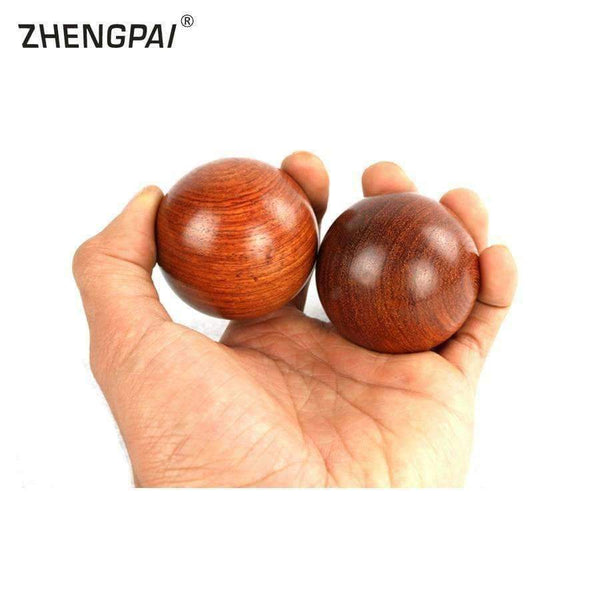 Planet Gates 2pcs Wood Fitness Ball 5cm Massage Ball Meditation Exercise Stress Relief Baoding Balls Relaxation Therapy Hand Grip