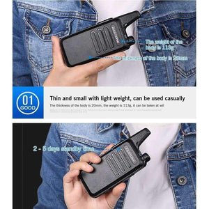 Planet Gates 2pcs Zastone X6 Mini Walkie Talkie UHF 400-470Mhz 16 Channels Two way radio With Headsets Portable Communication Equipment ZT-X6