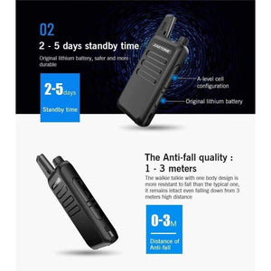 Planet Gates 2pcs Zastone X6 Mini Walkie Talkie UHF 400-470Mhz 16 Channels Two way radio With Headsets Portable Communication Equipment ZT-X6