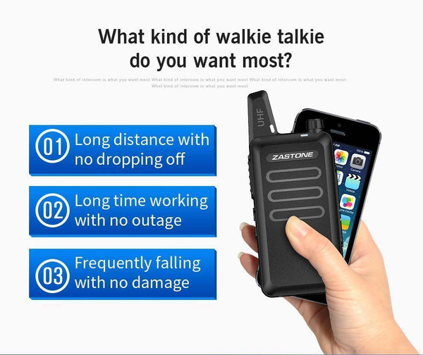 Planet Gates 2pcs Zastone X6 Mini Walkie Talkie UHF 400-470Mhz 16 Channels Two way radio With Headsets Portable Communication Equipment ZT-X6