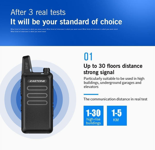 Planet Gates 2pcs Zastone X6 Mini Walkie Talkie UHF 400-470Mhz 16 Channels Two way radio With Headsets Portable Communication Equipment ZT-X6