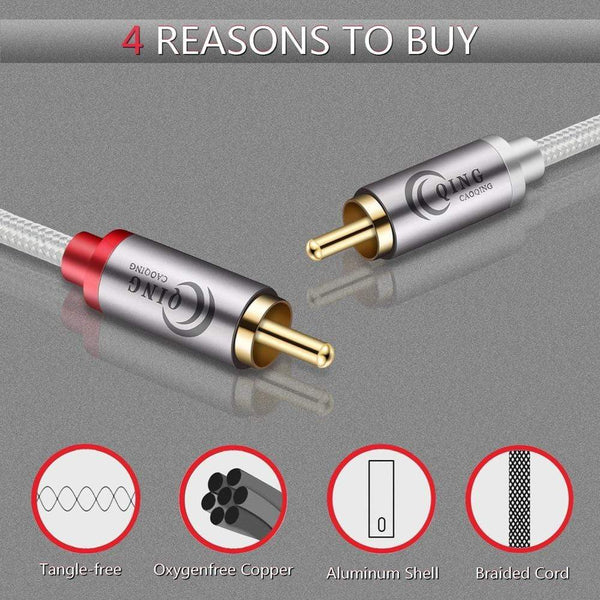 Planet Gates 2RCA to 2RCA Male to Male Audio Cable RCA Cable OFC AV Audio Cable 1m 2m 3m 5m 10m for Home Theater DVD TV Amplifier CD Soundbox