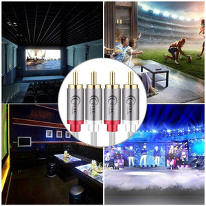 Planet Gates 2RCA to 2RCA Male to Male Audio Cable RCA Cable OFC AV Audio Cable 1m 2m 3m 5m 10m for Home Theater DVD TV Amplifier CD Soundbox