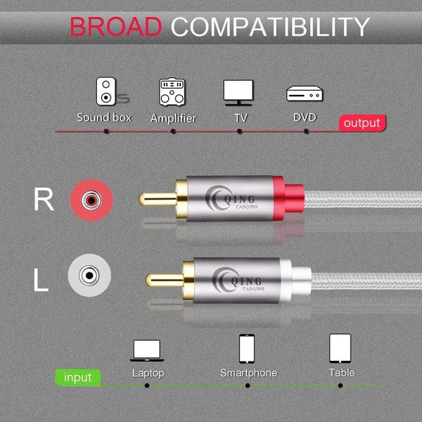 Planet Gates 2RCA to 2RCA Male to Male Audio Cable RCA Cable OFC AV Audio Cable 1m 2m 3m 5m 10m for Home Theater DVD TV Amplifier CD Soundbox