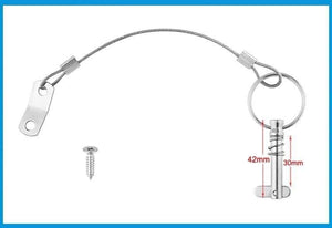 Planet Gates 2X 6.3mm 1/4 inch Quick Release Pin with Lanyard for Boat Bimini Top Deck Hinge Marine hardware Stainless Steel 316
