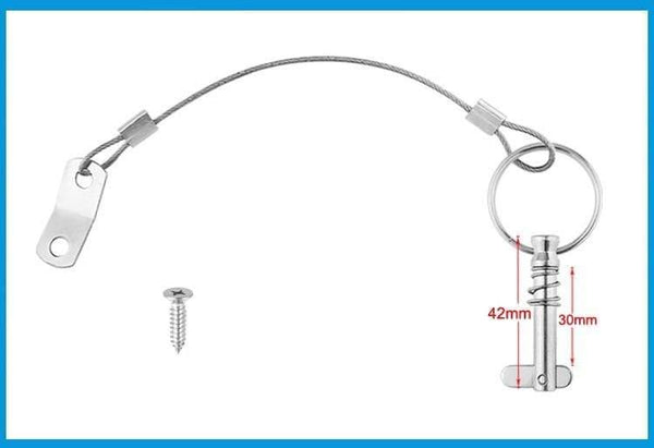 Planet Gates 2X 6.3mm 1/4 inch Quick Release Pin with Lanyard for Boat Bimini Top Deck Hinge Marine hardware Stainless Steel 316