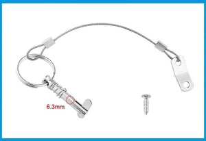 Planet Gates 2X 6.3mm 1/4 inch Quick Release Pin with Lanyard for Boat Bimini Top Deck Hinge Marine hardware Stainless Steel 316