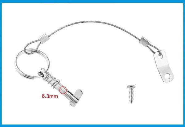 Planet Gates 2X 6.3mm 1/4 inch Quick Release Pin with Lanyard for Boat Bimini Top Deck Hinge Marine hardware Stainless Steel 316