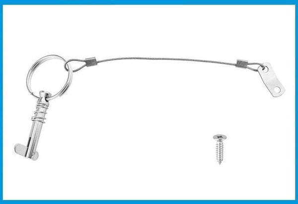 Planet Gates 2X 6.3mm 1/4 inch Quick Release Pin with Lanyard for Boat Bimini Top Deck Hinge Marine hardware Stainless Steel 316