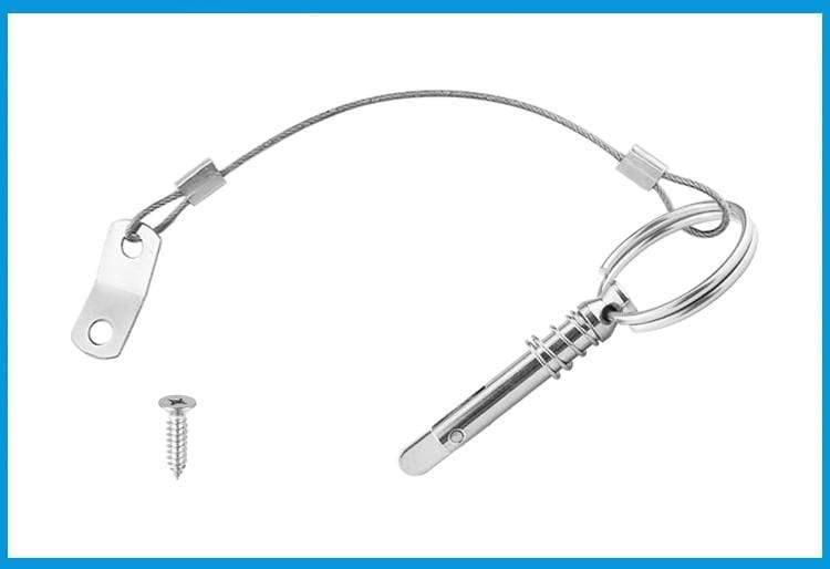 Planet Gates 2X 6.3mm 1/4 inch Quick Release Pin with Lanyard for Boat Bimini Top Deck Hinge Marine hardware Stainless Steel 316