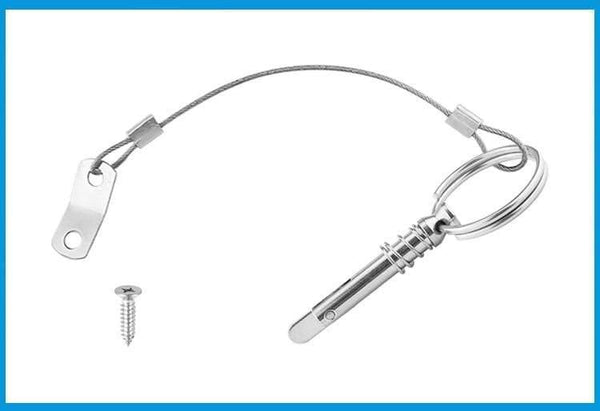 Planet Gates 2X 6.3mm 1/4 inch Quick Release Pin with Lanyard for Boat Bimini Top Deck Hinge Marine hardware Stainless Steel 316