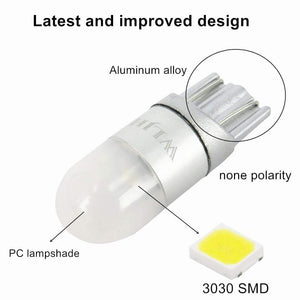 Planet Gates 2x 6000K White Car Light T10 W5W Led Wedge Bulb 3030 1SMD Auto Dome Reading Parking Lights Sidemarker Sidelight Lamp Bulbs