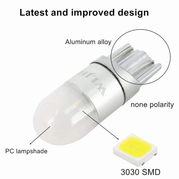 Planet Gates 2x 6000K White Car Light T10 W5W Led Wedge Bulb 3030 1SMD Auto Dome Reading Parking Lights Sidemarker Sidelight Lamp Bulbs