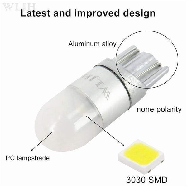 Planet Gates 2x 6000K White Car Light T10 W5W Led Wedge Bulb 3030 1SMD Auto Dome Reading Parking Lights Sidemarker Sidelight Lamp Bulbs