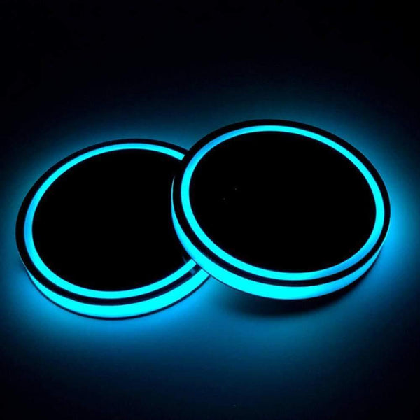 Planet Gates 2X Car LED Light Cup Holder Automotive Interior USB Colorful Atmosphere Lights Lamp Drink Holder Anti-Slip Mat Auto Products