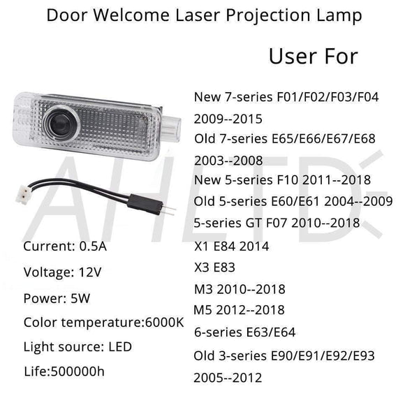 Planet Gates 2X Car Welcome Light Door Logo Led Projection Lamp Laser For BMW E90 E91 E92 E93 M3 E60 E61 F10 F07 M5 E63 E64 F12 Buld DC 12V