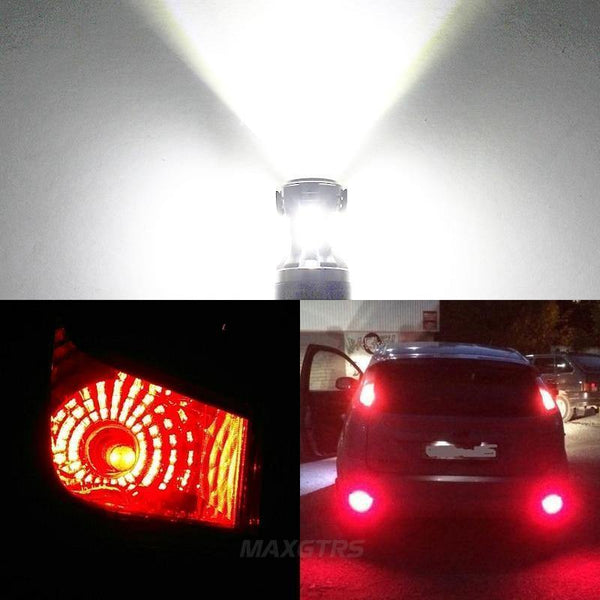 Planet Gates 2x Newest 7443 7444 7440 7441 992 W21/5W LED Bulbs with Projector for Reverse Brake Tail RV Turn Signal Lights White 6000K