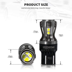 Planet Gates 2x Newest 7443 7444 7440 7441 992 W21/5W LED Bulbs with Projector for Reverse Brake Tail RV Turn Signal Lights White 6000K