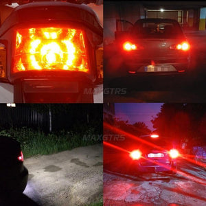 Planet Gates 2x Newest 7443 7444 7440 7441 992 W21/5W LED Bulbs with Projector for Reverse Brake Tail RV Turn Signal Lights White 6000K