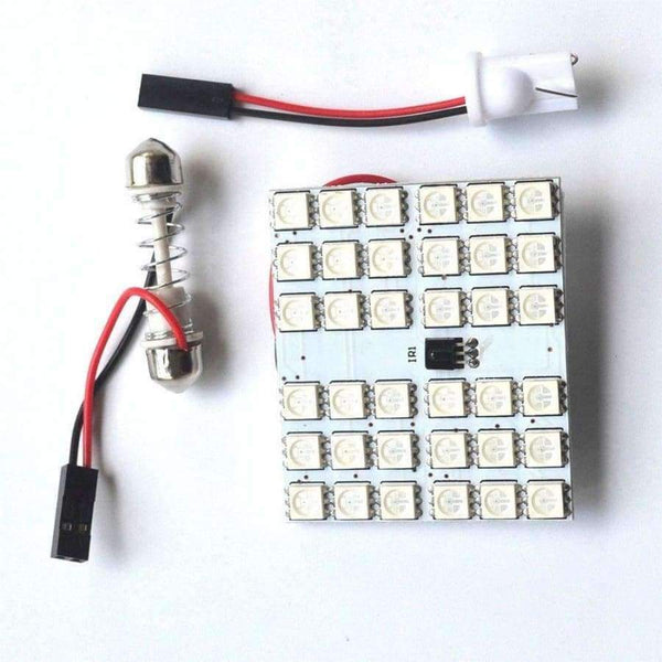 Planet Gates 2X T10 12SMD 15Smd 24smd 36SMD Remote Control Rgb Car Led Panel Auto Lights Reading Dome Festoon Door Light BA9S Adapter DC 12V