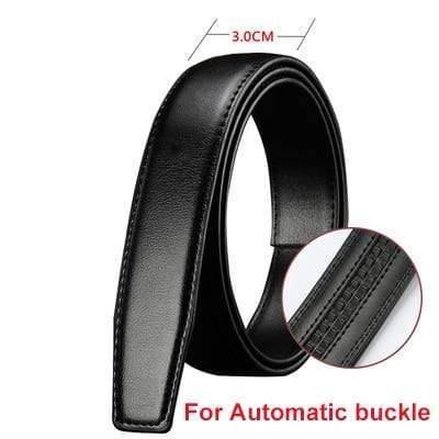 No Buckle Genuine Leather Belt Strap For Automatic Buckle Pin Buckle 2.4cm 2.8cm 3.0cm 3.2cm 3.5cm 3.8cm Width Men Belt Black