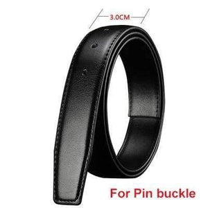 No Buckle Genuine Leather Belt Strap For Automatic Buckle Pin Buckle 2.4cm 2.8cm 3.0cm 3.2cm 3.5cm 3.8cm Width Men Belt Black