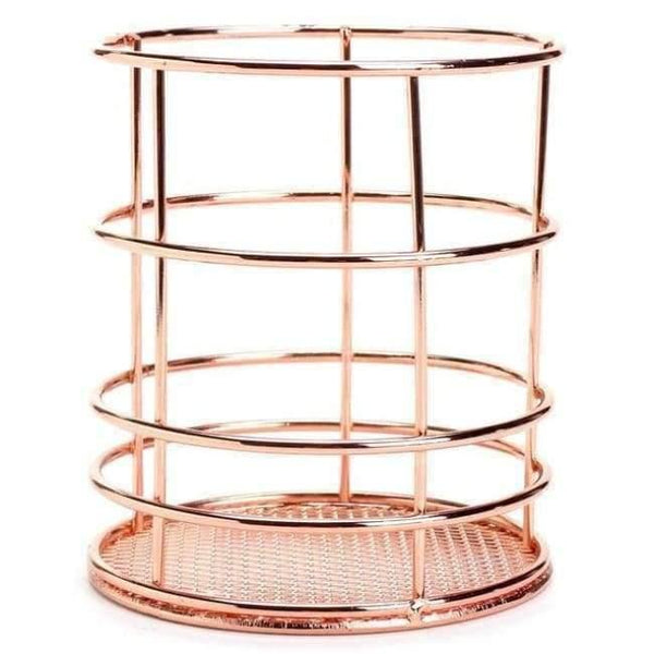 Planet Gates 3 1 pcs Rose Gold Metal Pen Holder Box Case Organizer Home Desk Stationery Decor Office School Desk Accessories Supplies