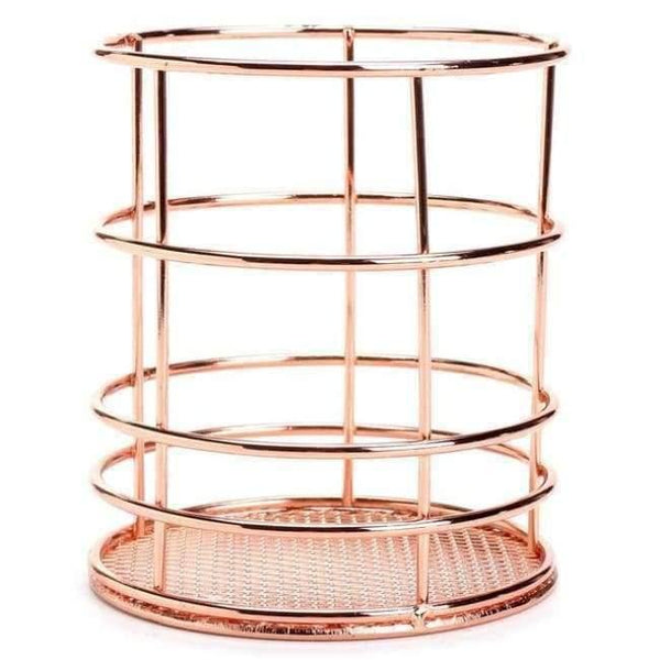 Planet Gates 3 1 pcs Rose Gold Metal Pen Holder Box Case Organizer Home Desk Stationery Decor Office School Supplies Desk Accessories