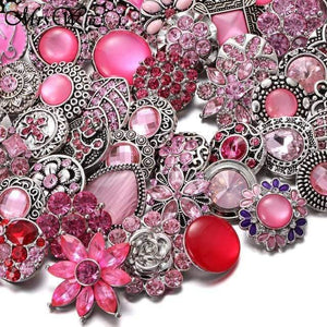 Planet Gates 3 10pcs/lot High Quality Snap Button Jewelry DIY Crystal Rhinestone Flower 18mm 20mm Metal Snap Buttons Fit Snap Bracelet Bangle