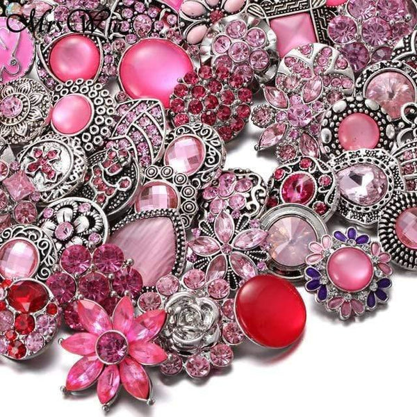 Planet Gates 3 10pcs/lot High Quality Snap Button Jewelry DIY Crystal Rhinestone Flower 18mm 20mm Metal Snap Buttons Fit Snap Bracelet Bangle