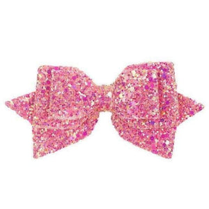 Planet Gates 3 12 Pieces/lot 5" Glitter Hair Bows Hair Clips For Girls Kids Women Rainbow Bling Layers Ponytail Bows Hairgrips Hair Accessories