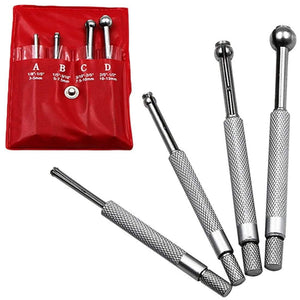 3-14mm Small Hole Bore Gauge 4Pcs Ball Type Telescoping Measure Gauge 1/8" To 1/2" Measuring Tools Adjustable