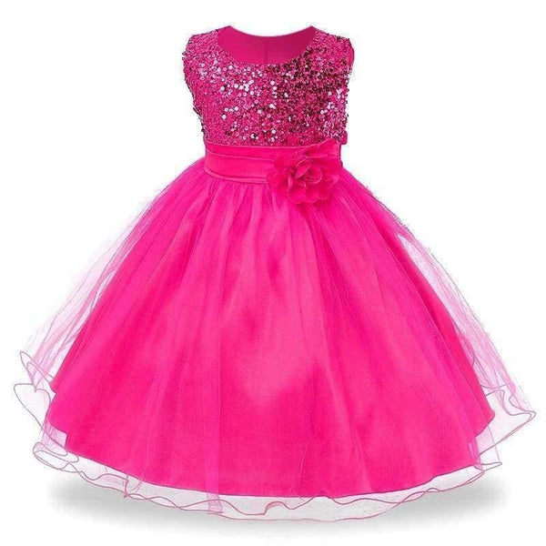 Planet Gates 3-14yrs Hot Selling Baby Girls Flower sequins Dress High quality Party Princess Dress Children kids clothes 9colors
