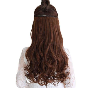 Planet Gates #3 / 18inches Long Wavy 5 Clip In Hair Extensions Heat Resistant Natural Synthetic Fake Hairpieces False Hair Various sizes