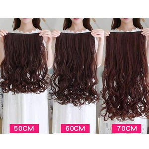 Planet Gates #3 / 18inches Long Wavy 5 Clip In Hair Extensions Heat Resistant Natural Synthetic Fake Hairpieces False Hair Various sizes