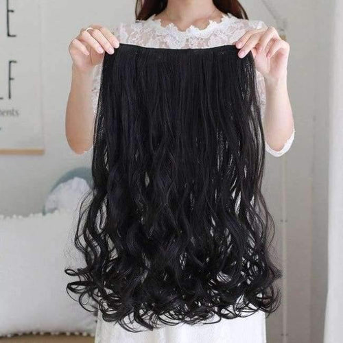 Planet Gates #3 / 18inches Long Wavy 5 Clip In Hair Extensions Heat Resistant Natural Synthetic Fake Hairpieces False Hair Various sizes