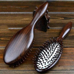 Planet Gates 3 1pc black Natural Sandalwood Wood Brush Healthy Care Massage Hair Combs Antistatic Detangling Airbag Hairbrush Hair Styling Tool