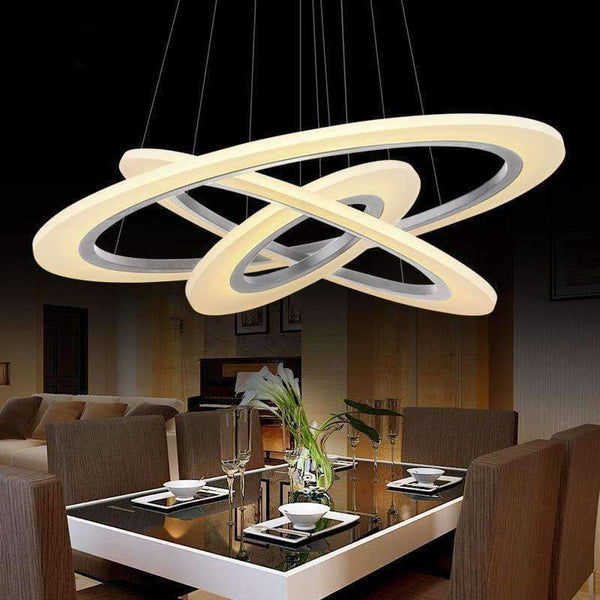 Planet Gates 3/2/1 Ring Aluminum Acrylic LED Ceiling Light Living Room Bedroom Study Room Lamp Office & Commercial Lighting Chandelier90-240V
