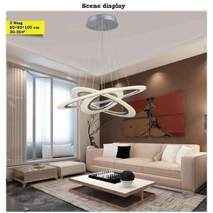 Planet Gates 3/2/1 Ring Aluminum Acrylic LED Ceiling Light Living Room Bedroom Study Room Lamp Office & Commercial Lighting Chandelier90-240V