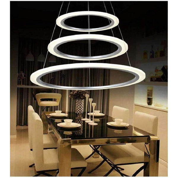 Planet Gates 3/2/1 Ring Aluminum Acrylic LED Ceiling Light Living Room Bedroom Study Room Lamp Office & Commercial Lighting Chandelier90-240V