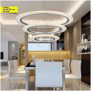 Planet Gates 3/2/1 Ring Aluminum Acrylic LED Ceiling Light Living Room Bedroom Study Room Lamp Office & Commercial Lighting Chandelier90-240V