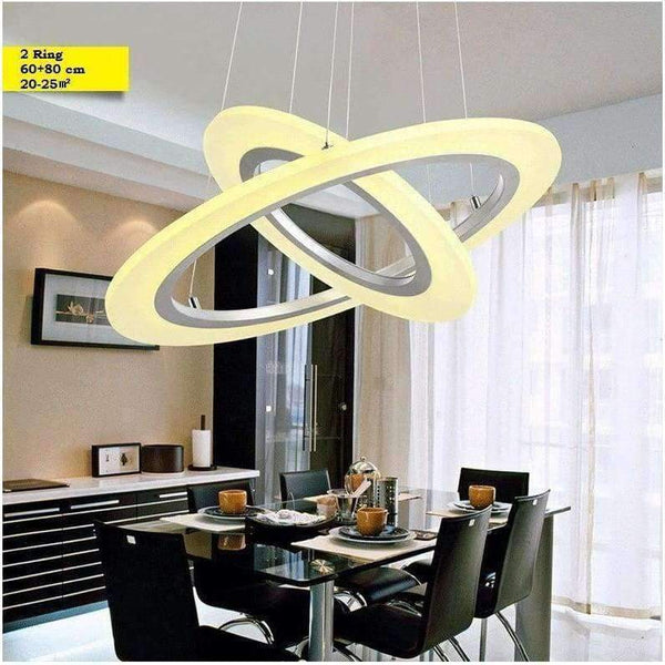 Planet Gates 3/2/1 Ring Aluminum Acrylic LED Ceiling Light Living Room Bedroom Study Room Lamp Office & Commercial Lighting Chandelier90-240V