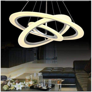 Planet Gates 3/2/1 Ring Aluminum Acrylic LED Ceiling Light Living Room Bedroom Study Room Lamp Office & Commercial Lighting Chandelier90-240V
