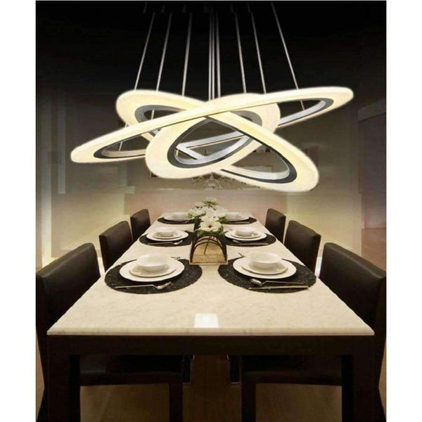 Planet Gates 3/2/1 Ring Aluminum Acrylic LED Ceiling Light Living Room Bedroom Study Room Lamp Office & Commercial Lighting Chandelier90-240V