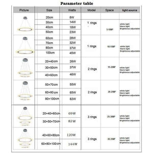 Planet Gates 3/2/1 Ring Aluminum Acrylic LED Ceiling Light Living Room Bedroom Study Room Lamp Office & Commercial Lighting Chandelier90-240V