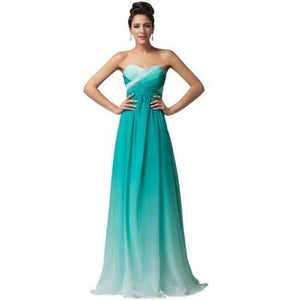 Planet Gates 3 / 2 / China Summer Ombre Chiffon Bridesmaids Dress 2018 Sweetheart Strapless Cheap Bridesmaid Dress Under 50 Wedding Party Gown