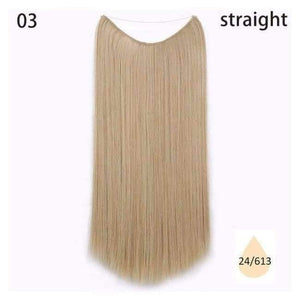 Planet Gates #3 / 22inches Fish Line Hairpieces 22'' Invisible Wire No Clips in Hair Extensions Secret Silky Straight Synthetic Hairs 100g/pic