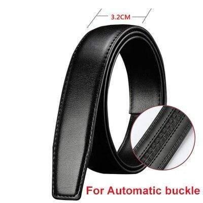 No Buckle Genuine Leather Belt Strap For Automatic Buckle Pin Buckle 2.4cm 2.8cm 3.0cm 3.2cm 3.5cm 3.8cm Width Men Belt Black